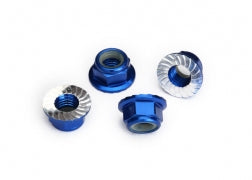 5mm Flanged Serrated Nylon Nuts (Blue)