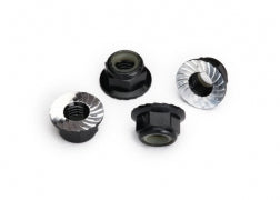 5mm Flanged Serrated Nylon Nuts (Black)