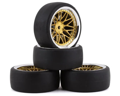 Spec D Drift Tires/LS Mesh Wheels (Chrome/Gold)