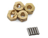 Extended Brass Wheel Hexes +4mm (SCX24)