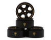 Treal Hobby Axial SCX30 0.7'' 5-Spokes Brass Micro Rock Crawler Beadlock Wheels (Black/Gold) (4)