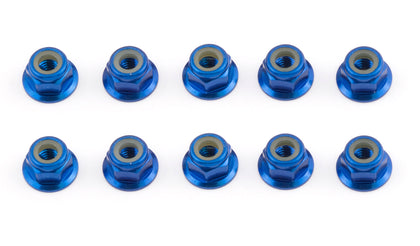 4mm Alum Flanged Locknuts (Blue)