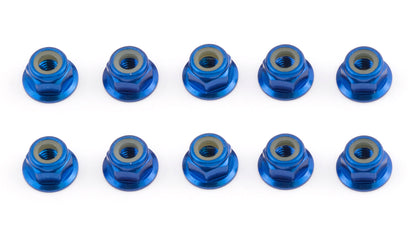 4mm Alum Flanged Locknuts (Blue)