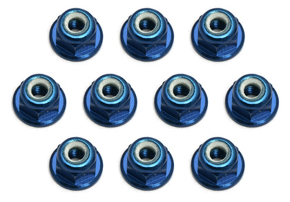 3mm Alum Flanged Locknuts (Blue)