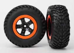 SCT Beadlock Wheels/Tires (Orange)