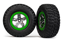 Front BFG Mud-Terrain Tires/SCT Chrome Wheels (Green)