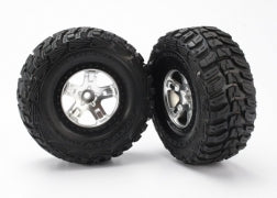 SCT Tires/Satin Chrome, Black Beadlock Rim
