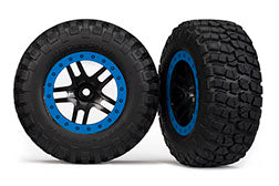 BFG Mud-Terrain Tires/SCT Split-Spoke Black Wheels (Blue)