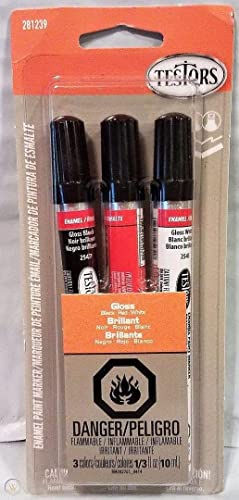 Enamel Paint Marker Set (White/Black/Red)