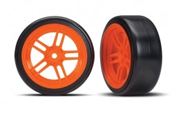 Front Split-spoke Drift Tires (Orange)