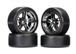 Front/Rear Split-spoke Drift Tires (Black Chrome)