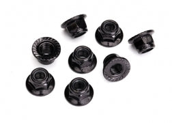 5mm Flanged Serrated Steel Nylon Nuts (Black)