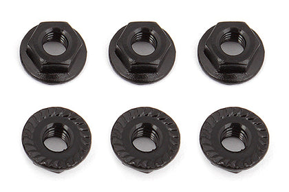 M4 Steel Serrated Flanged Wheel Nuts (Black)