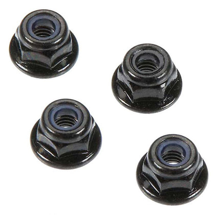 4mm Flange Lock Nuts (Black)