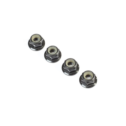 4x0.7x7mm Alum Flanged Locknut (Black)