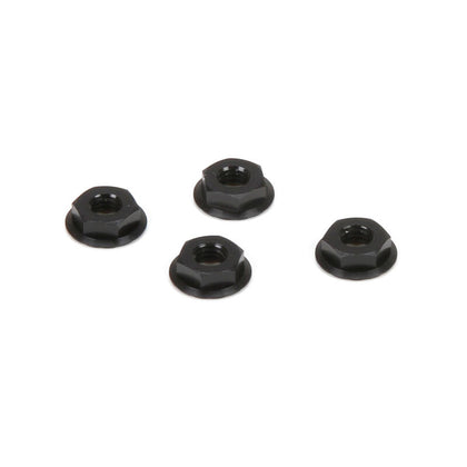 Alum Serrated Nuts Low Profile M4 (Black)