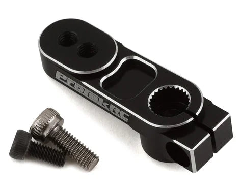 Braccio Porta-servo Reefs RC REEFS104 Long Neck HD, Alluminio Nero, 25 Denti (25T), Clamping
